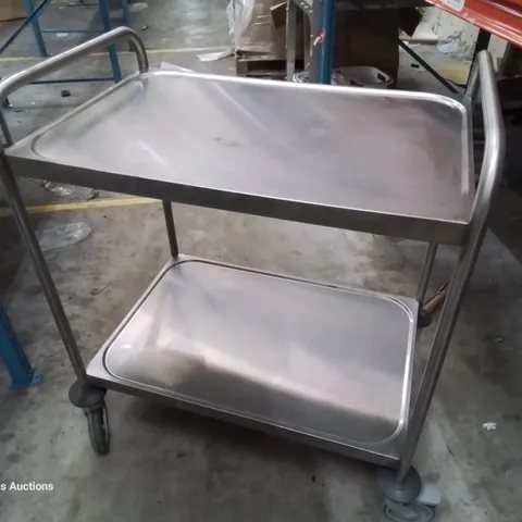 STAINLESS STEEL TWO TIER TROLLEY 