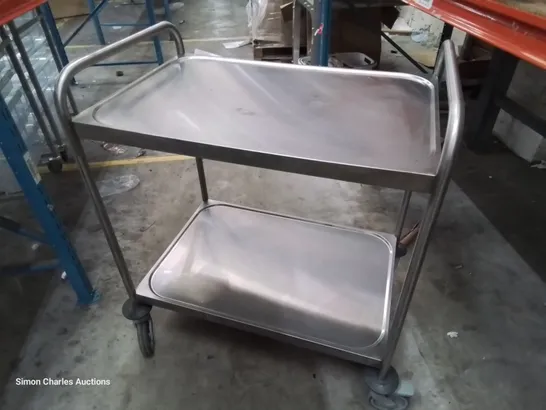 STAINLESS STEEL TWO TIER TROLLEY 