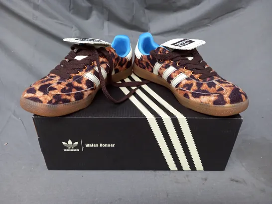 BOXED PAIR OF ADIDAS WALES BONNER SAMBA SHOES IN ANIMAL PRINT UK SIZE 6