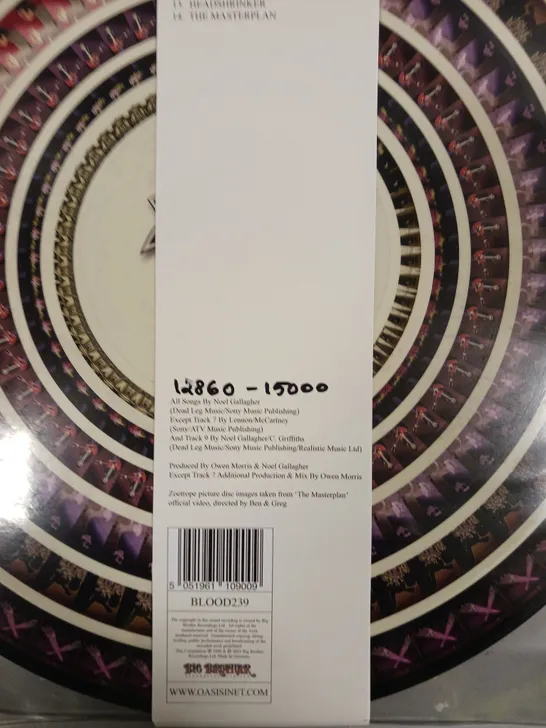 OASIS THE MASTERPLAN LIMITED EDITION 25TH ANNIVERSARY ZOETROPE PICTURE DISC VINYL 