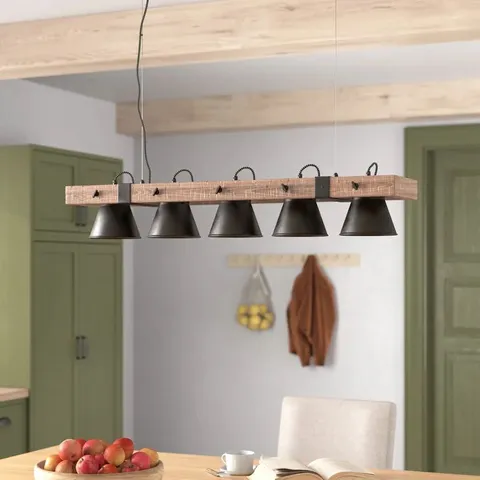 BOXED MARIEN 5-LIGHT BLACK STEEL KITCHEN LIGHT 