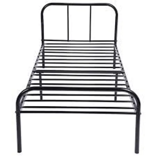 BOXED MILO BLACK METAL SINGLE BED FRAME WITH HEADBOARD (1 BOX)