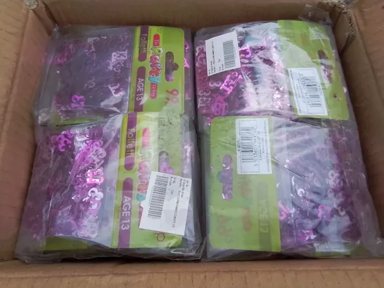 PALLET CONTAINING 75 BOXES OF BRAND NEW AGE 13 PINK SHIMMER CONFETTI - 144 PIECES PER BOX / APPROX TOTAL10,368 