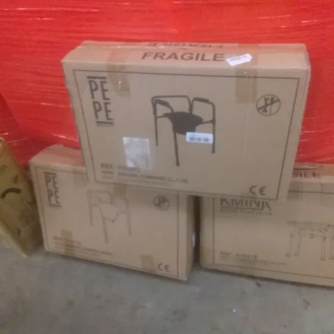 PALLET OF ASSORTED ITEMS INCLUDING COMFORT STOOLS, BATHTUB GRAB HANDLES