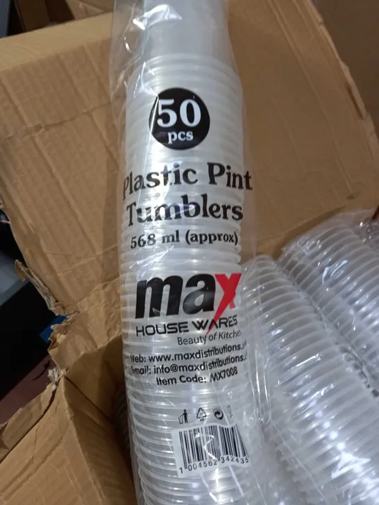 PLASTIC PINT TUMBLERS 568ml APPROX 10 PACKS