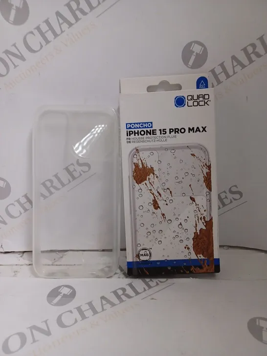 BOXED QUAD LOCK PONCHO IPHONE 15 PRO MAX MAG COMPATIBLE CLEAR COVER 