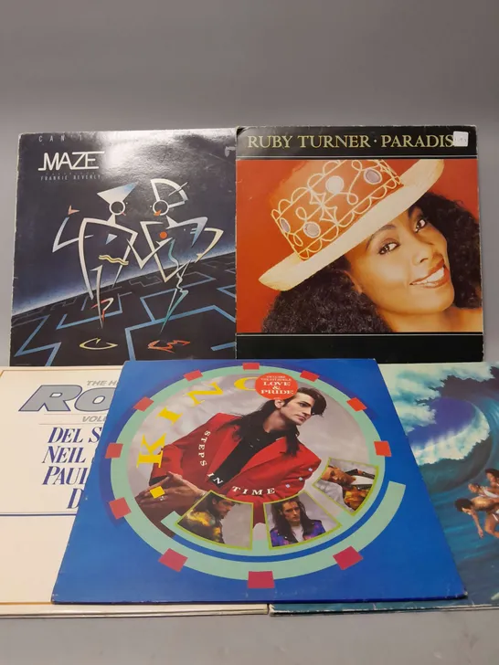 10 ASSORTED VINYL RECORDS TO INCLUDE RUBY TURNER PARADISE, MAZE CANT STOP THE LOVE, BONEYM OCEANS OF FANTASY, ETC