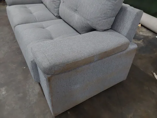 DESIGNER THREE SEATER SOFA GREY FABRIC 