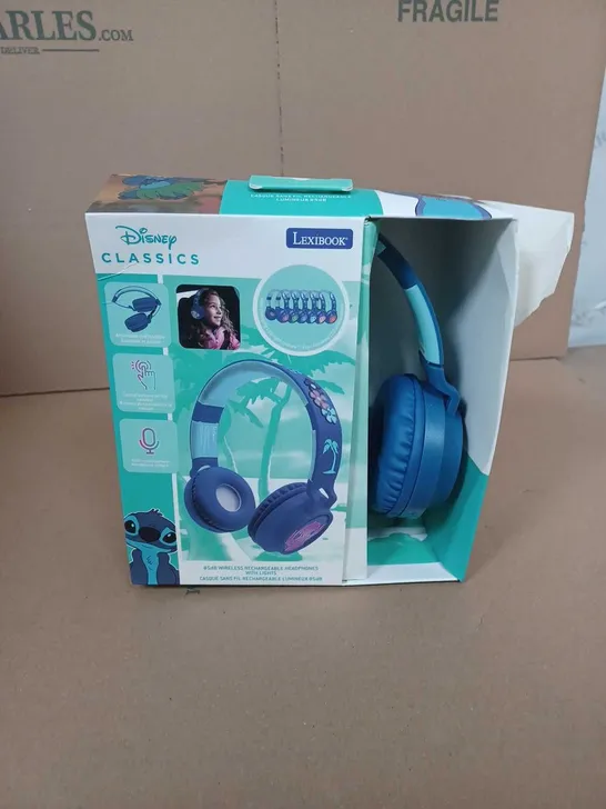 DISNEY STITCH 3D RECHARGEABLE HEADPHONES WITH LIGHTS RRP £29.99