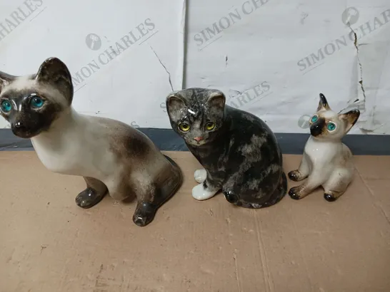 LOT OF 3 PORCELAIN CATS 