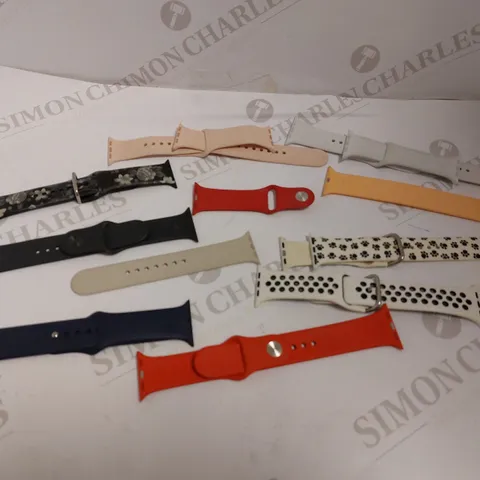 BOX OF APPROX 60 LOOSE APPLE WATCH STRAPS IN ASSORTED COLOURS