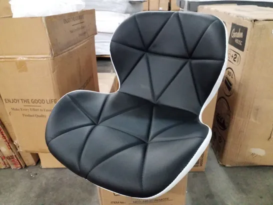 BOXED BLACK AND WHITE UPHOLSTERED OFFICE CHAIR 