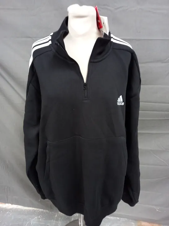 ADIDAS 3 STRIPE 1/4 ZIP JACKET - 2XL