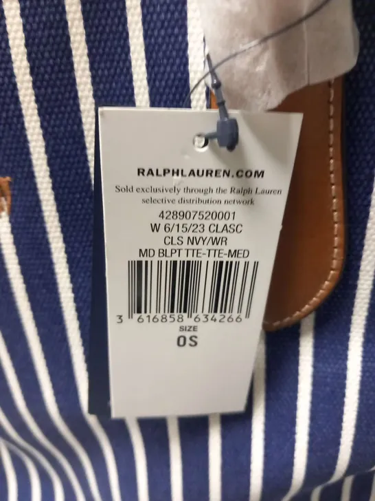 POLO BY RALPH LAUREN STRIPED COTTON TOTE BAG