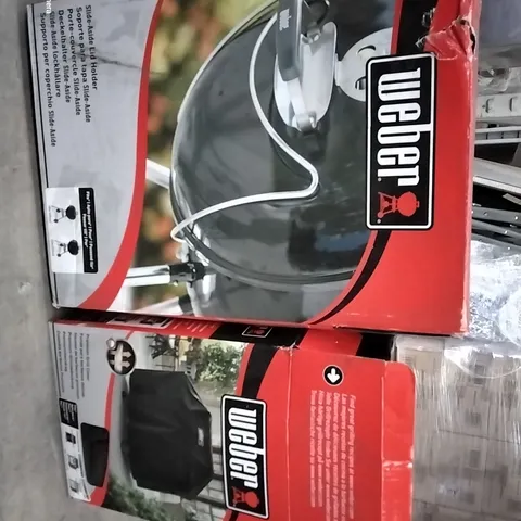 LOT OF 2 WEBER BBQ ACCESSORIES INCLUDES LID HOLDER AND GRILL COVER