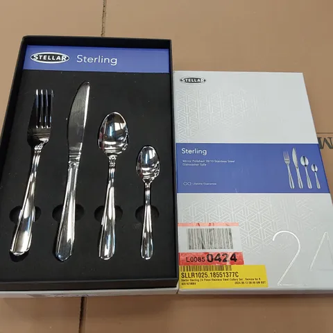 BOXED STELLAR STERLING 24 PIECE STAINLESS STEEL CUTLERY SET - SERVICE FOR 8 (1 BOX)