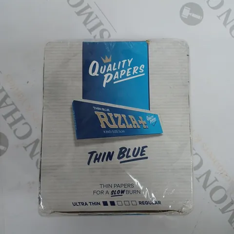 BOX OF 50 KING SIZE SLIM BOOKLETS RIZLA THIN BLUE