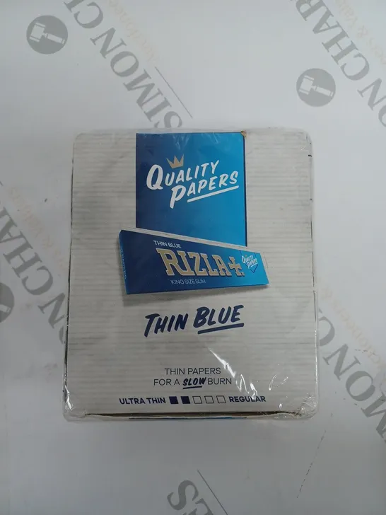 BOX OF 50 KING SIZE SLIM BOOKLETS RIZLA THIN BLUE