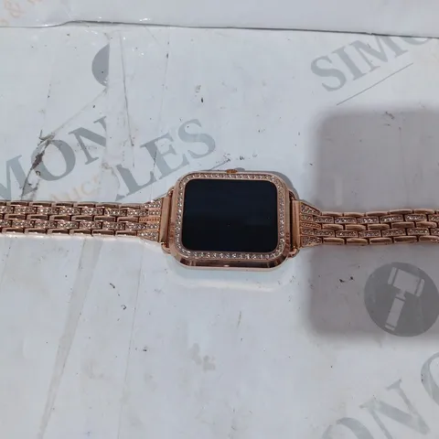 BOXED UNBRANDED SMART WATCH IN ROSE GOLD W. JEWEL EFFECT