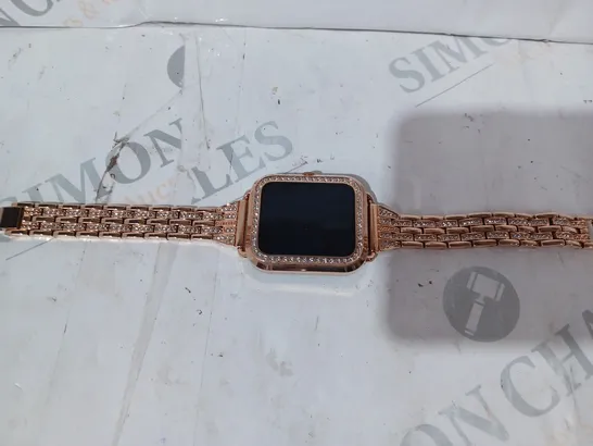 BOXED UNBRANDED SMART WATCH IN ROSE GOLD W. JEWEL EFFECT