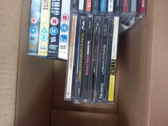 LOT OF ASSORTED 16 CDS AND 15 DVDS