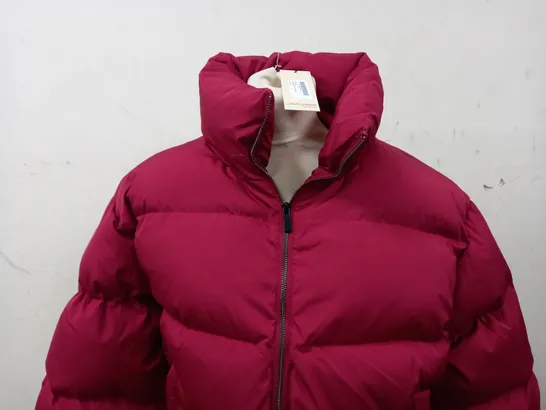 LUXE TO KILL PADDED PUFFER COAT IN CHERRY - SIZE 12