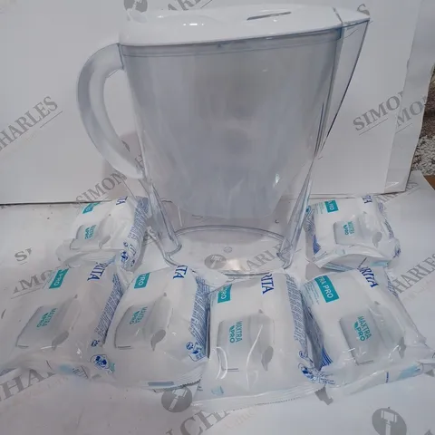 BRITTA 2.4L MARELLA WATER FILTER JUG WITH 6 CARTRIDGES, WHITE