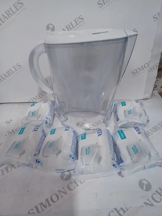 BRITTA 2.4L MARELLA WATER FILTER JUG WITH 6 CARTRIDGES, WHITE