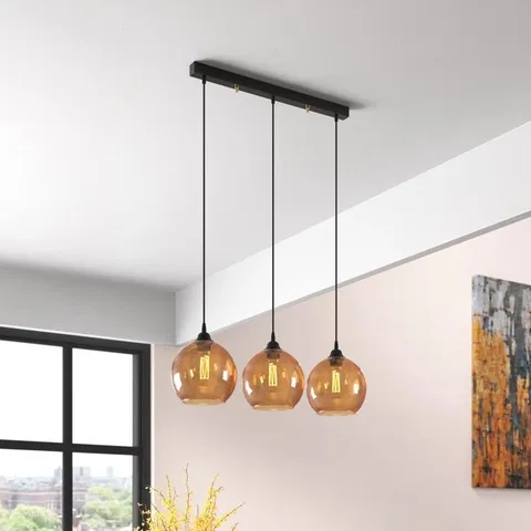 BOXED ALISA 3-LIGHT KITCHEN ISLAND GLOBE PENDANT (1 BOX)