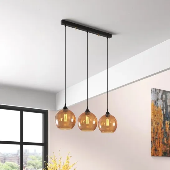 BOXED ALISA 3-LIGHT KITCHEN ISLAND GLOBE PENDANT (1 BOX)