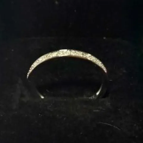 9CT WHITE GOLD HALF ETERNITY RING WITH CHANNEL SET DIAMONDS