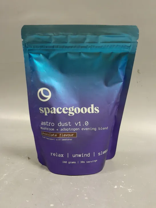 SEALED SPACEGOODS ASTRO DUST V1.0 MUSHROOM & ADAPTOGEN EVENING BLEND - CHOCOLATE - 240G 