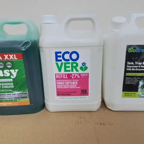 LOT OF 6 LARGE HOME CLEANING LIQUIDS TO INCLUDE 4L BONA SURFACE CLEANER AND EASY WASHING UP LIQUID