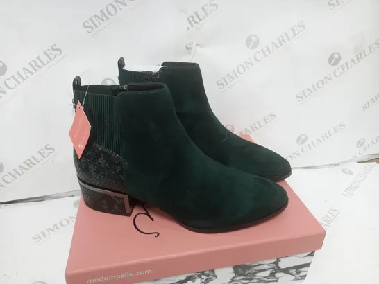 BOXED MODA IN PELLE BEZZIE GREEN LILTH SUEDE ANKLE BOOTS SIZE 7