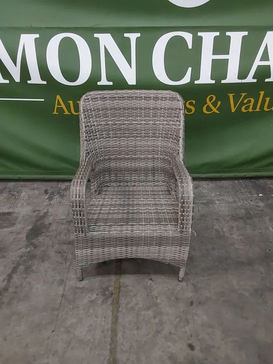 DESIGNER GREY RATTAN GARDEN CHAIR 