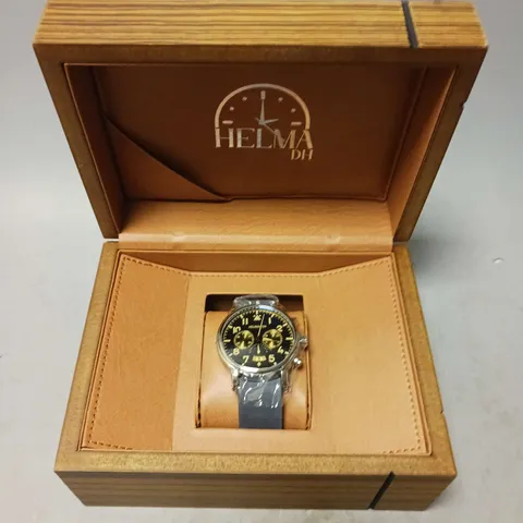 MENS HELMHA DH CHRONOGRAPH MASTER PILOT WATCH –  LUXURY GIFT BOX INCLUDED