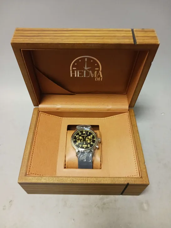 MENS HELMHA DH CHRONOGRAPH MASTER PILOT WATCH –  LUXURY GIFT BOX INCLUDED