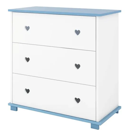 BOXED KAUFFMAN KIDS 3 DRAWER CHEST OF DRAWERS (2 BOXES)