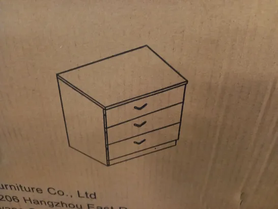 BOXED GREY 3-DRAWER CHEST - 10F1