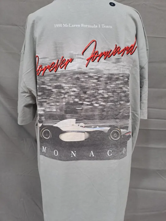 HOLLISTER MCLAREN FORMULA 1 MONACO T-SHIRT IN GREY SIZE LARGE