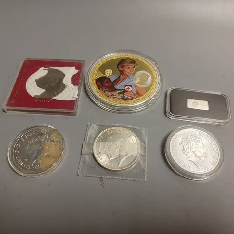 6 X COLLECTIBLE ROYAL COINS IN VARIOUS DESIGNS 