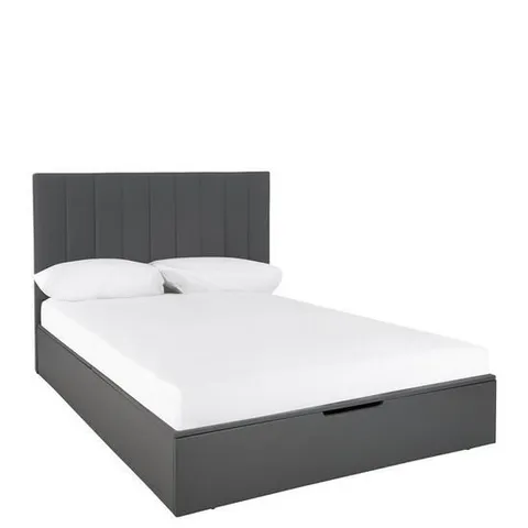 BOXED GRADE 1 NOVA FAUX LEATHER DOUBLE BED GREY (4 BOXES)