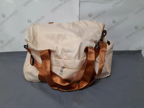 LARGE FIORETTO CREAM AND GOLD GYM BAG