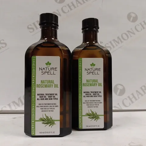 BOX OF 2 X 150ML NATURE SPELL NATURAL ROSEMARY OIL 