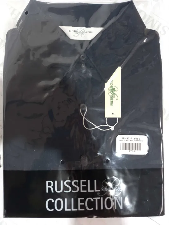 BRAND NEW RUSSELL COLLECTION OXFORD SHIRT IN BLACK UK SIZE L