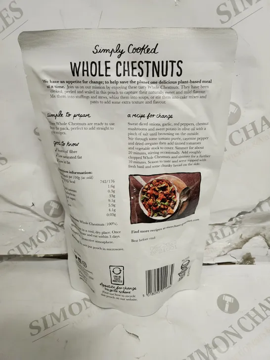 BOX OF APPROXIMATELY 8 MERCHANT GOURMET SIMPLY COOKED WHOLE CHESTNUTS 500G (USE BY JUNE 2023)