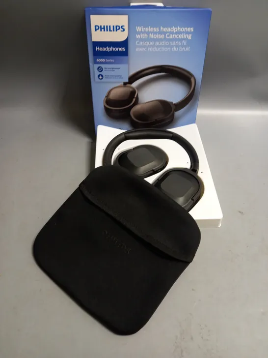 BOXED PHILIPS WIRELESS HEADPHONES WITH NOISE CANCELLING 6000 SERIES