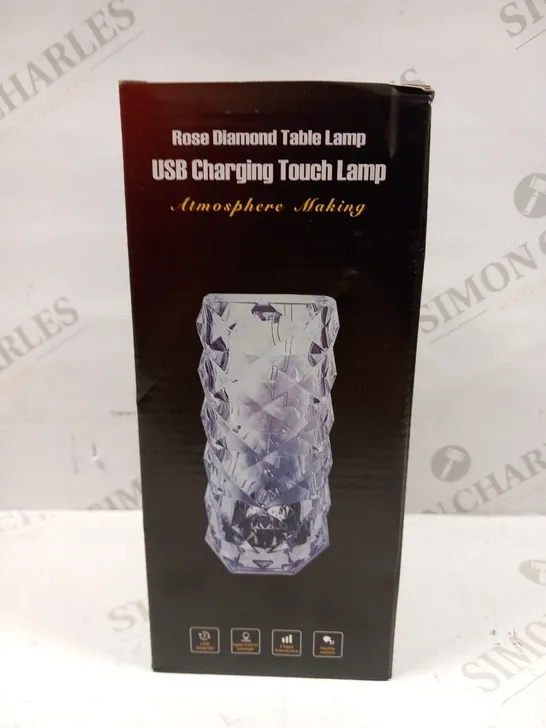 BOXED ROSE DIAMOND TABLE LAMP USB CHARGING TOUCH LAMP ATMOSPHERE MAKING 