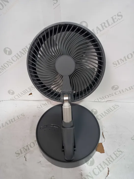 BELL & HOWELL RECHARGEABLE EXTENDABLE DESK & FLOOR FAN, GREY