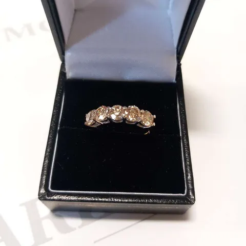 18CT GOLD FIVE STONE HALF ETERNITY RING SET WITH NATURAL DIAMONDS  WEIGHING +2.08CT